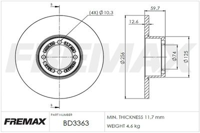 Тормозной диск FREMAX BD-3363 для BMW 1502-2002
