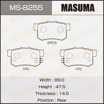Комплект тормозных колодок MASUMA MS-8255 для SUZUKI KIZASHI