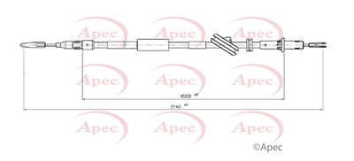 Cable Pull, parking brake APEC CAB1747