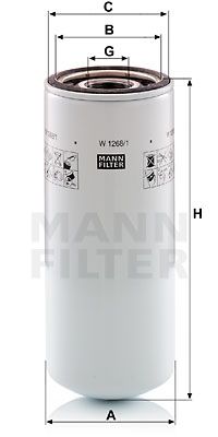 Filter, drifthydraulik MANN-FILTER W 1268/1