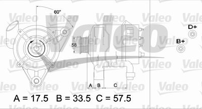 Генератор VALEO 437181 для SAAB 9000