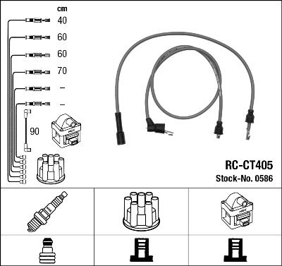 Комплект проводов зажигания NGK 0586 для CITROËN CX