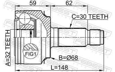 Joint Kit, drive shaft 0310-RE20