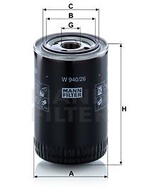 Масляный фильтр MANN-FILTER W 940/26 для LAND ROVER 88/109