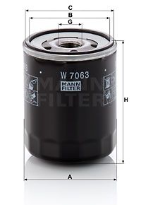 Масляный фильтр MANN-FILTER W 7063 для TOYOTA PROACE