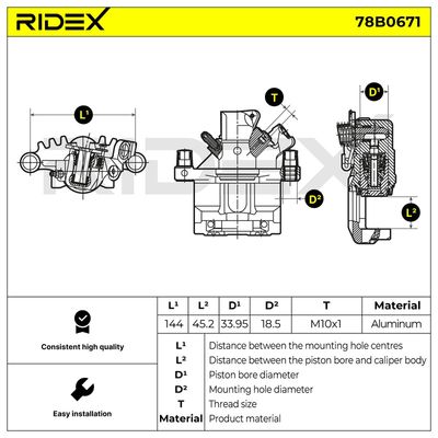 спирачен апарат RIDEX 78B0671