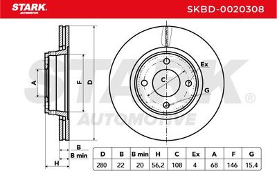 спирачен диск STARK SKBD-0020308