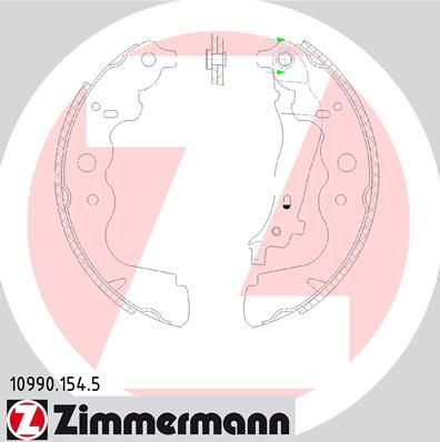 Комплект тормозных колодок ZIMMERMANN 10990.154.5 для DACIA DOKKER