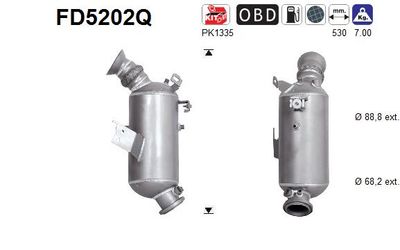 Filtr sadzy / filtr cząstek stałych, układ wydechowy AS FD5202Q
