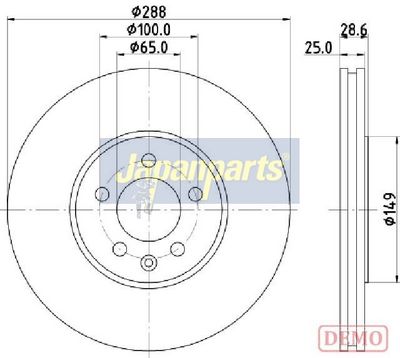 спирачен диск JAPANPARTS DI-0950C