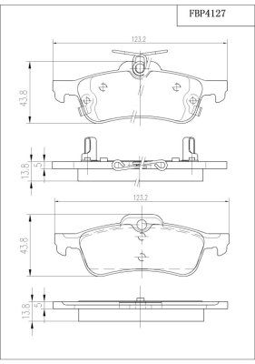 Комплект тормозных колодок, дисковый тормоз FI.BA FBP4127 для DAIHATSU CHARADE
