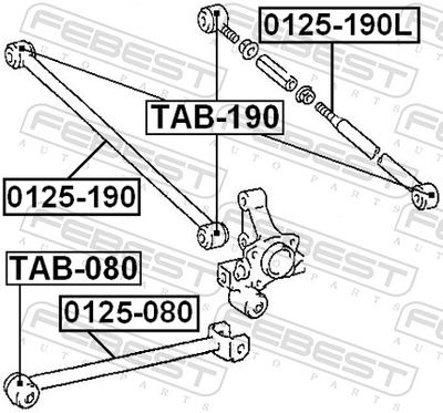 Mounting, control/trailing arm TAB-080