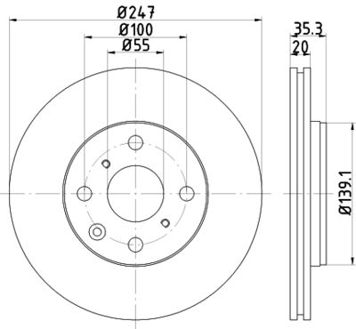 Тормозной диск DON PCD18312 для CITROËN C1