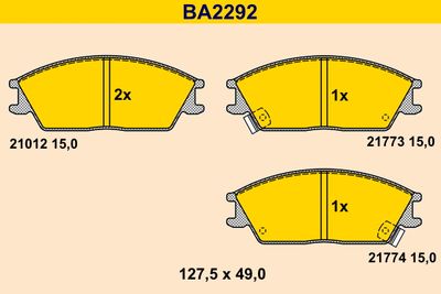 BARUM BA2292 Тормозные колодки и сигнализаторы  для HYUNDAI GETZ (Хендай Гетз)