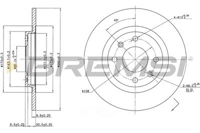 Тормозной диск BREMSI CD6051S для PEUGEOT 404