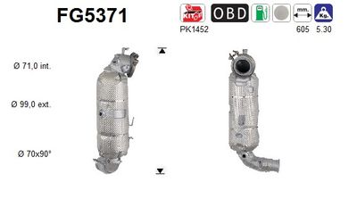 Filtr sadzy / filtr cząstek stałych, układ wydechowy AS 9826183880