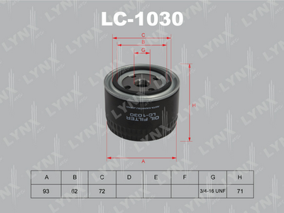 Масляный фильтр LYNXauto LC-1030 для DATSUN on-DO