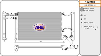 AHE 122.058 Радиатор охлаждения двигателя  для PEUGEOT (Пежо)