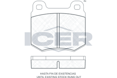 комплект спирачно феродо, дискови спирачки ICER 180130