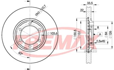 Тормозной диск FREMAX BD-0201 для MITSUBISHI L300