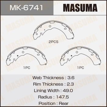 Комплект тормозных колодок MASUMA MK-6741 для MITSUBISHI L200