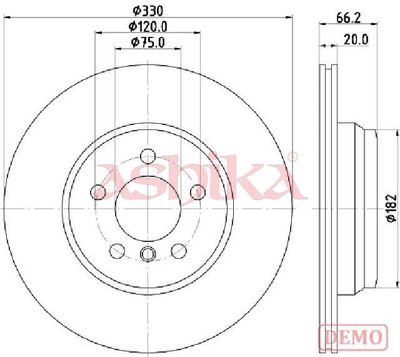 спирачен диск ASHIKA 61-00-0118C