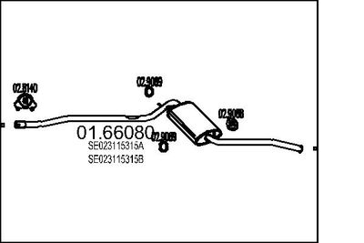 Глушитель выхлопных газов конечный MTS 01.66080 для SEAT MALAGA