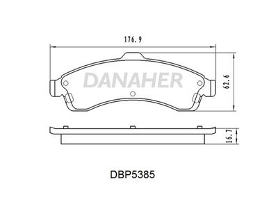 Комплект тормозных колодок, дисковый тормоз DANAHER DBP5385 для ISUZU ASCENDER