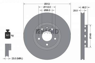спирачен диск PAGID 50310NHC