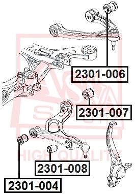 Подвеска, рычаг независимой подвески колеса ASVA 2301-007 для PORSCHE CAYENNE