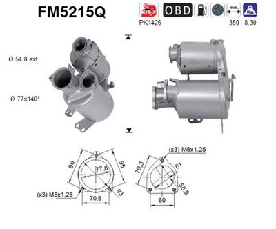 Filtr sazových částic, výfukový systém AS FM5215Q