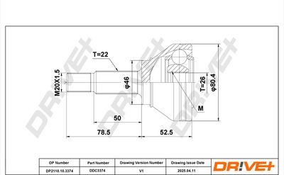 Sada kloubů, hnací hřídel Dr!ve+ DP2110.10.3374