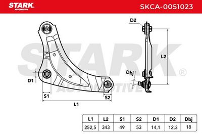 носач, окачване на колелата STARK SKCA-0051023