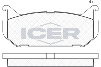 комплект спирачно феродо, дискови спирачки ICER 181110