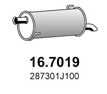 Глушитель выхлопных газов конечный ASSO 16.7019 для HYUNDAI i20