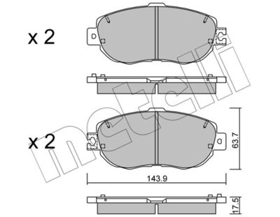 Комплект тормозных колодок, дисковый тормоз METELLI 22-0756-1 для LEXUS LS