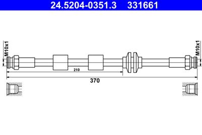 Тормозной шланг ATE 24.5204-0351.3 для OPEL ADAM