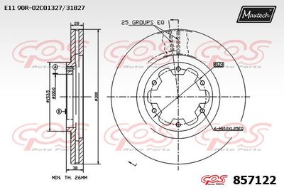 MAXTECH 857122 Тормозные диски  для NISSAN NAVARA (D22) 3.3 4x4