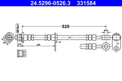 Тормозной шланг ATE 24.5296-0526.3 для SUZUKI GRAND VITARA