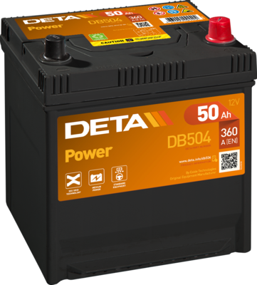 Стартерная аккумуляторная батарея DETA DB504 для KIA SEPHIA