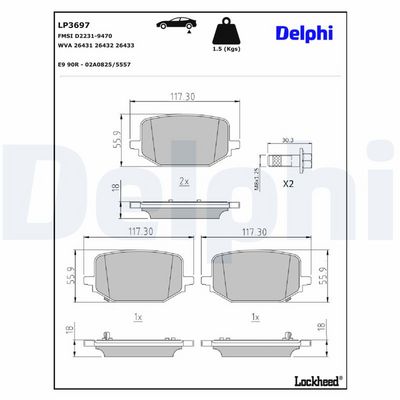 Remblokken set Achter ,