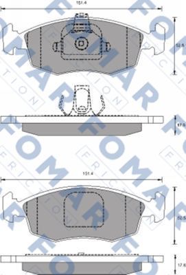 Комплект тормозных колодок, дисковый тормоз FOMAR Friction FO 688381 для FIAT DOBLO
