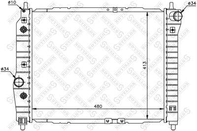 Радиатор, охлаждение двигателя STELLOX 10-25323-SX для DAEWOO KALOS