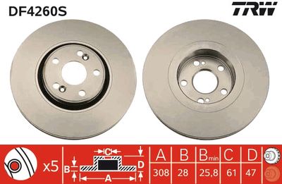 Bromsskiva TRW DF4260S