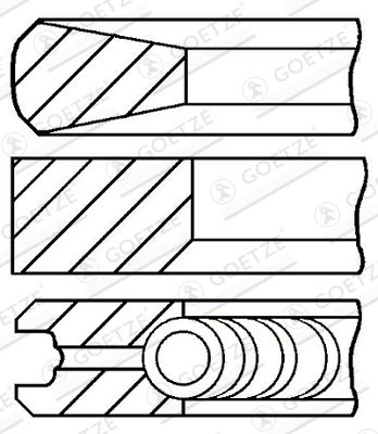 Комплект поршневых колец GOETZE ENGINE 08-439000-00 для HONDA ACCORD