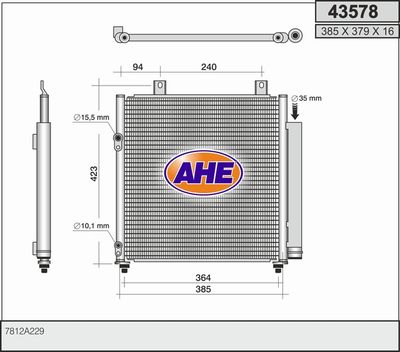 AHE 43578 Радіатор кондиціонера для MITSUBISHI (Митсубиши)