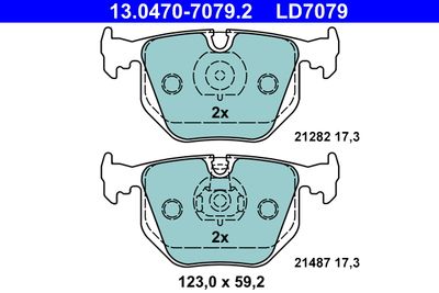 Комплект тормозных колодок, дисковый тормоз 13.0470-7079.2