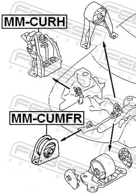 Mounting, engine MM-CUMFR