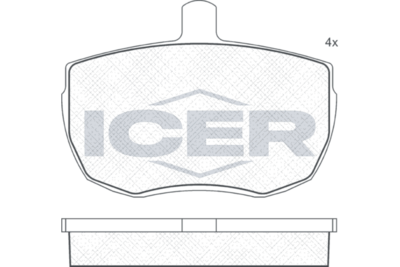 комплект спирачно феродо, дискови спирачки ICER 180230