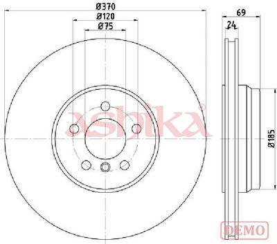 спирачен диск ASHIKA 61-00-0127C